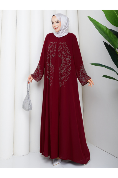 Modam Bella Rochie cu perle și model de piatră strălucitoare, mărime mare