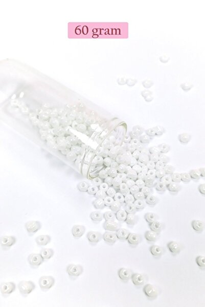 Royaleks Group Bulky Glass Sand Beads Large Size (6/0) 4 mm - 60 Grams - Snow...