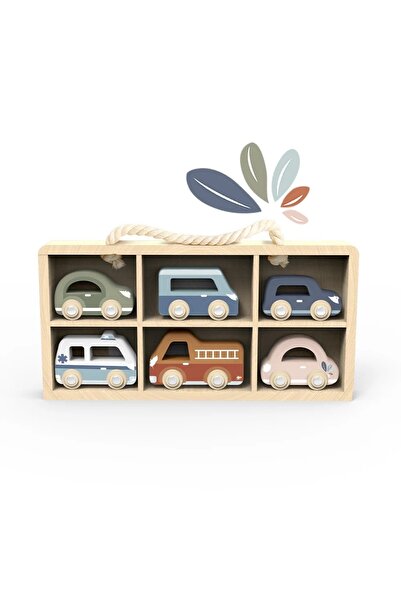Speedy Monkey Set of 6 Wooden Cars,