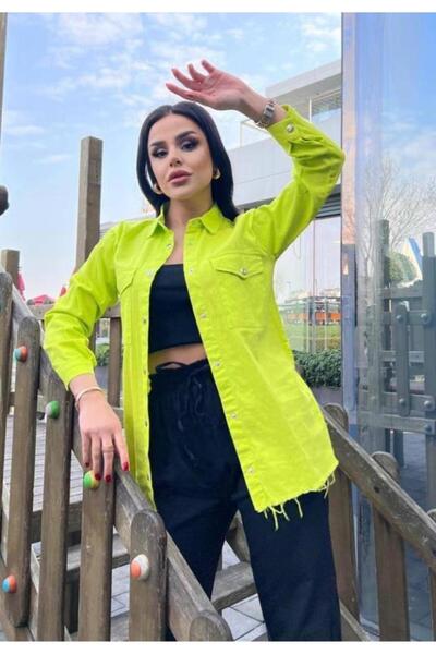 Novotex Camasa Denim, Camasa blugi Dama Verde Deschi cu Nasturi, Serena