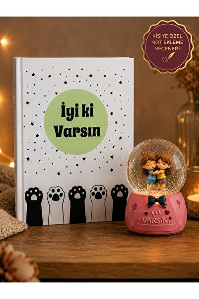 Rüya Kıyısı İyi Ki Varsın Baskılı Defter & İyi Ki Varsın Yazılı Orta Boy Işık...