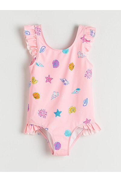 LC Waikiki LCW Kids Pembe Desenli Kız Çocuk Mayo