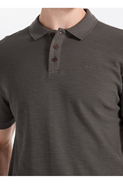 Lee Cooper Green Men's Regular Fit Micro Pattern Polo T-Shirt 262 Lcm 242040 ...