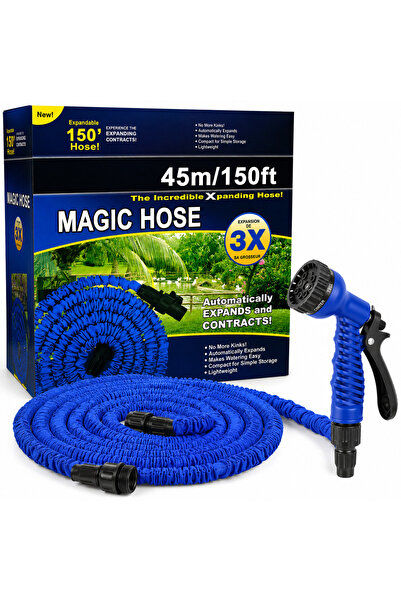 Erhan Furtun Extensibil Magic Hose 45M / 150FT cu Pistol de Stropit, Furtun G...