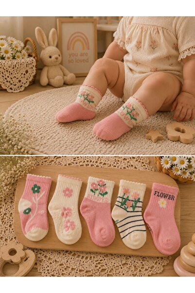 Pico Baby Bebek & Çocuk Premium Renkli Desenli Pamuklu Soket Çorap / 5 Çift /...