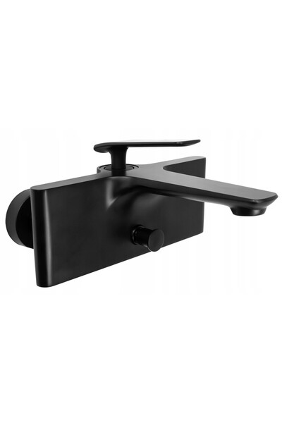 Granitan Baterie Sanitare Baie Mata YORK, Negru, Alama, Ceramic
