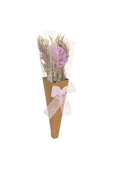 Zumzeria Buchet cu flori artificiale Trandafiri lila în ambalaj 30cm