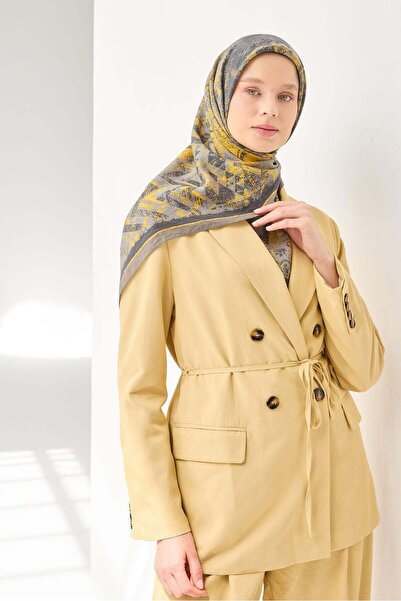 Silk Home وشاح فيلورا آرت أخضر رمادي 90x90