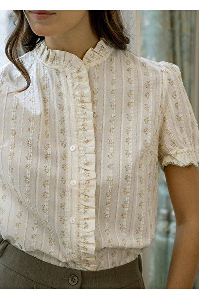 SOFILINE Ivory cotton shirt with ZS8008 M9 print