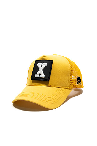 all hats قبعة صفراء شبكية مع تفاصيل تطريز الحروف |   قبعة رياضية مناسبة للاست...