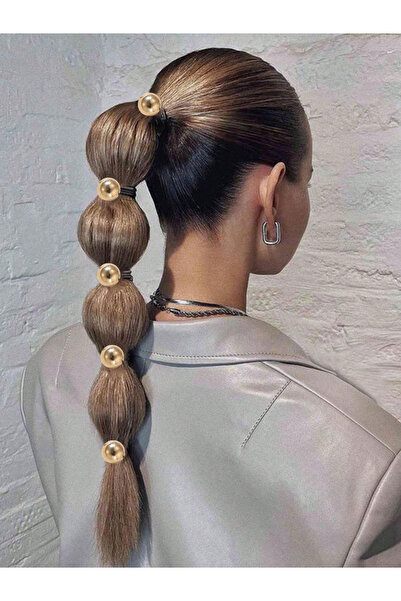 Take Two By Styli Pack of 5 - Golden Ball Hair Tie