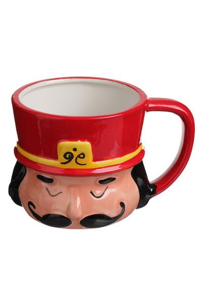 Zumzeria Christmas Ceramic Mug with 3D Nutcracker Design 450ml