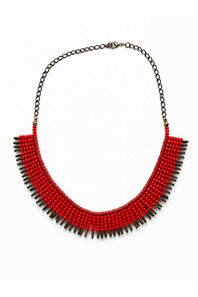 ZipZap Scarlet Tribe Ethnic Bead Necklace