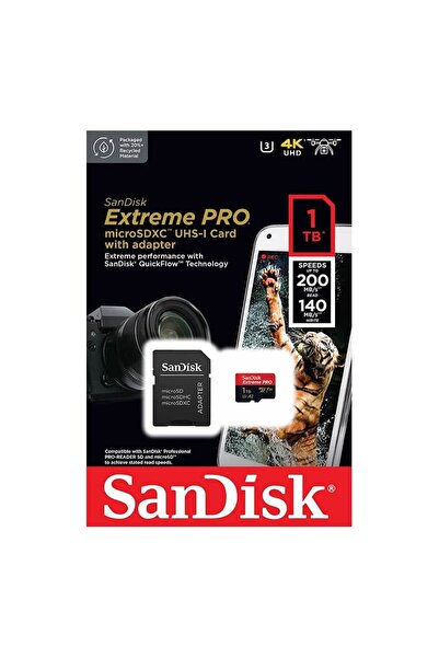 SanDisk Extreme Pro 1tb 200MB/S Microsdxc Hafıza Kartı (Türkiye Garantili)