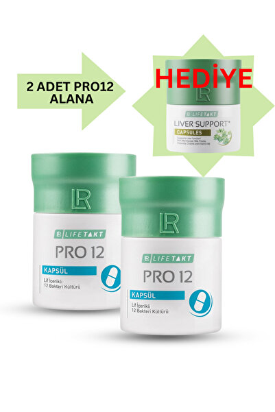 LR Lifetakt Pro12 Probiyotik Takviye Edici Gıda 2 Adet + Liver Support Hediye