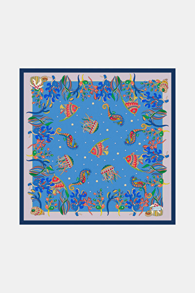 Vakko MAVİ ANİMAL FİGÜRLÜ TWİLL BANDANA