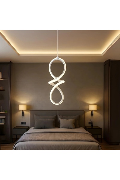 Elektroyou Damla Beyaz Ultra Power Beyaz Ledli Avize Sarkıt Tekli Avize