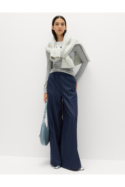 Marks & Spencer Çizgili Geniş Paça Pantolon