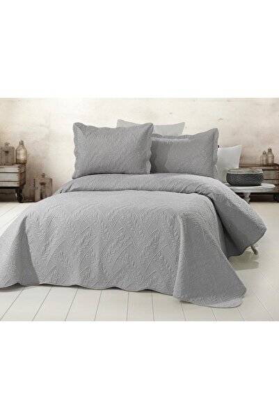 Bella Home غطاء سرير مطرز مزدوج من تويو |   250×260 سم |   تفاصيل تطريز رائعة...