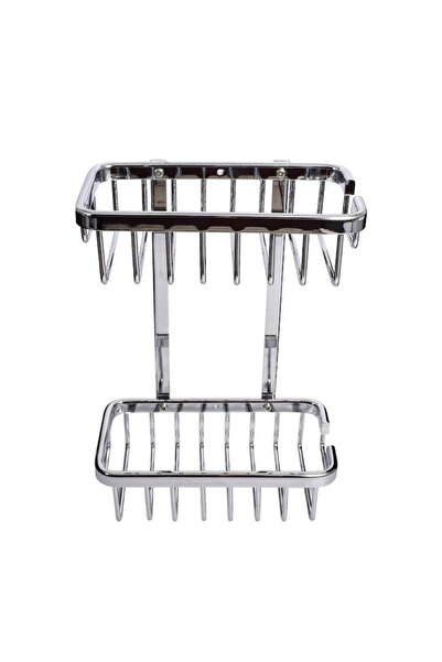 Tesa Aluxx Double Corner Shower Shelf, Chromed Aluminium, 180x260x107 mm (No ...
