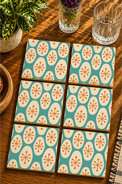 JHAAR Modern Design Set of 6 Coasters - Uv Printing Mdf - 10X10 cm