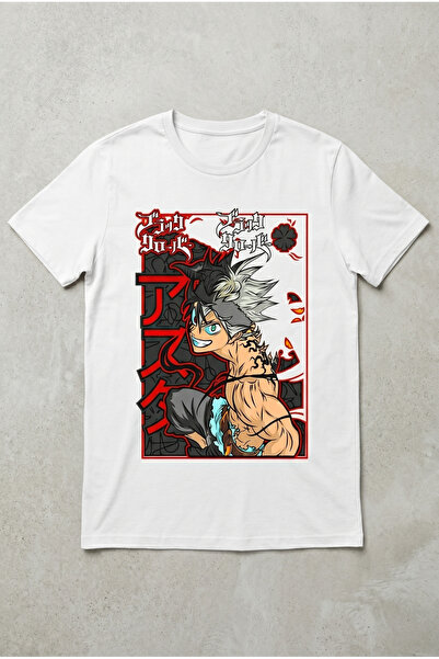 Silkensoul Black Clover Asta Design Black & White Standard Fit Anime T-Shirt