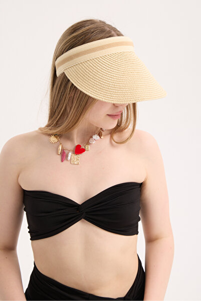 Arhizeyas Women Straw Hat Visor Visor Adjustable Summer Beach Hat Sunscreen