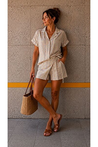 STF MODA Women's Shorts, Skirt and Shirt Pjaj Set