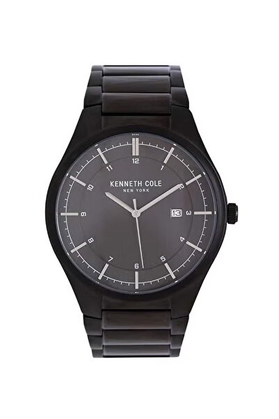 Kenneth Cole Men Modern Classic Black Dial Black Stainless Steel Bracelet Ana...