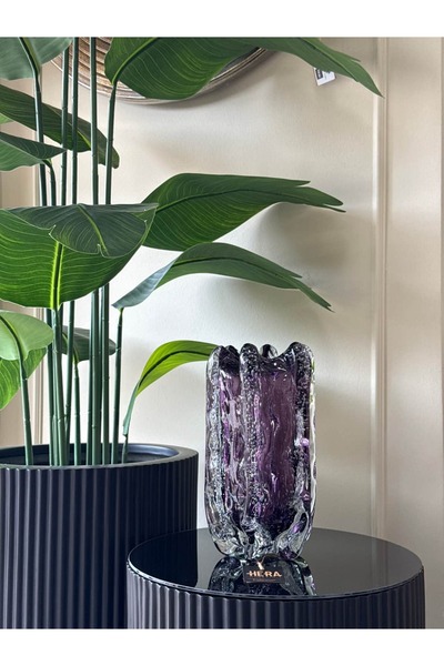 HERA DEKOR Imported Purple Glass Vase