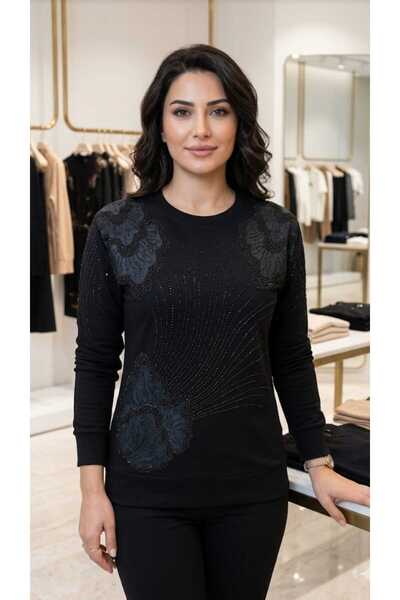 Aylin Zero-Collar Sports Combed Cotton Blouse with Ribbed Bottom and Sleeves ...