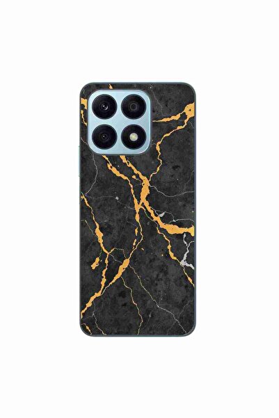 OEM Case compatible with Honor X8a Silicone Gel Tpu Model Noir Gold Marble