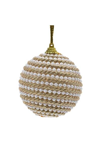 Zumzeria Ornament pentru bradul de Crăciun, bilă aurie din spumă cu sfoară au...
