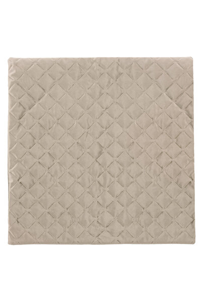 Zumzeria Față de pernă decorativă de iarnă din catifea bej cu model romb 45x43cm