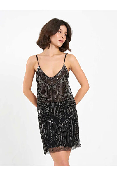 Caddebostan Moda Bluză elegantă de seară, cu bretele subțiri, decolteu în V, ...
