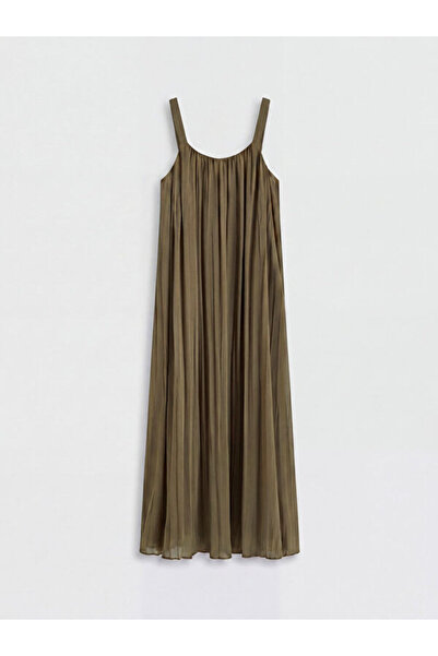 LC Waikiki Rmz Gi̇yi̇m Farkiyla U Roba Collar Pleated Chiffon Dress