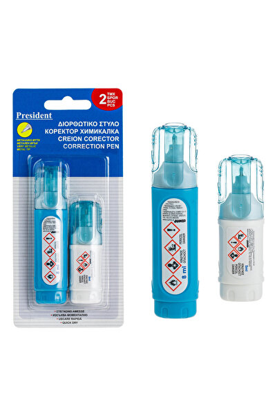 President Set of Correction Pens 8ml & 5ml - 2pcs