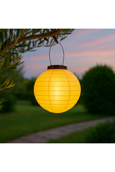 Zumzeria White Textile Solar Lantern Sphere Ø20cm