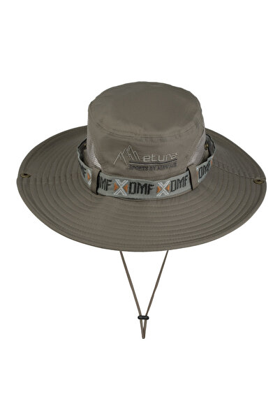 OEM Khaki Cotton Bucket Hat with Mesh Buttons and Drawstring 'Etura' for Men