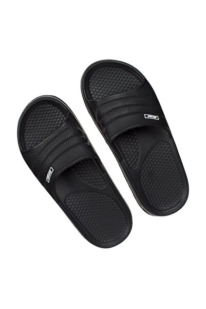 Zumzeria Black Relief Striped Slippers for Men