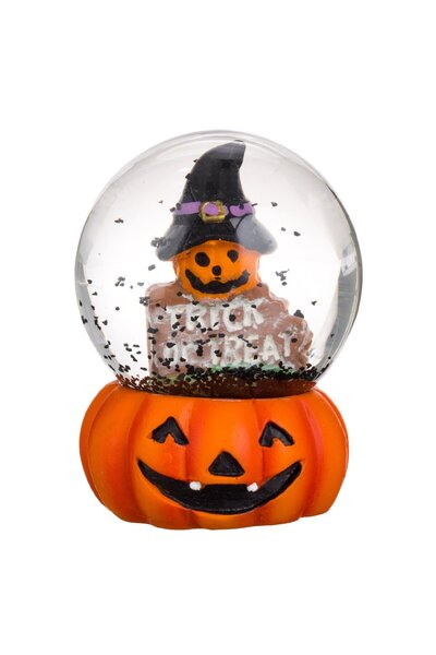 Zumzeria Glob decorativ cu lichid și dovleac de Halloween Ø5x5cm