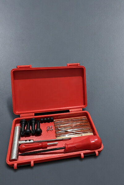 JuneThree Road Rescue Profesyonel Metal Saplı Fitil Atma Seti - Lastik Tamir Kiti - Taşıma Kutulu (Çantalı)