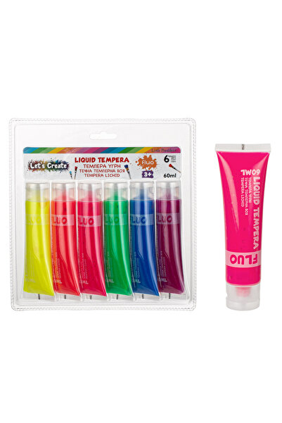 Zumzeria Liquid Tempera Set 60ml Fluorescent Colors - 6pcs