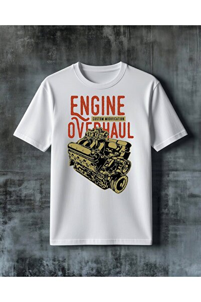 COMVİCHO Engine Overhaul Motor Custom Printed Oversize T-Shirt