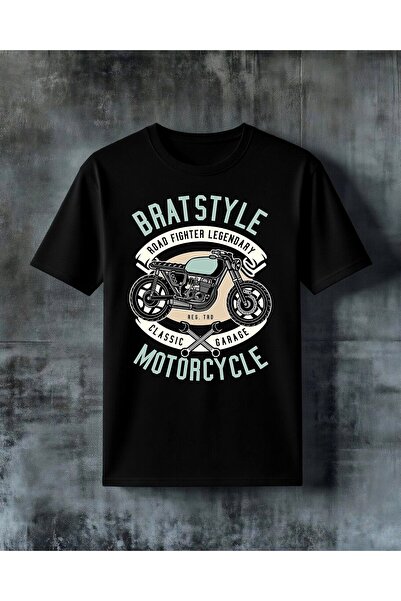 COMVİCHO Brat Style Motorcycle Printed Oversize T-Shirt