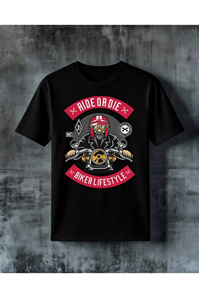 COMVİCHO Ride or Die Biker Printed Oversize T-Shirt