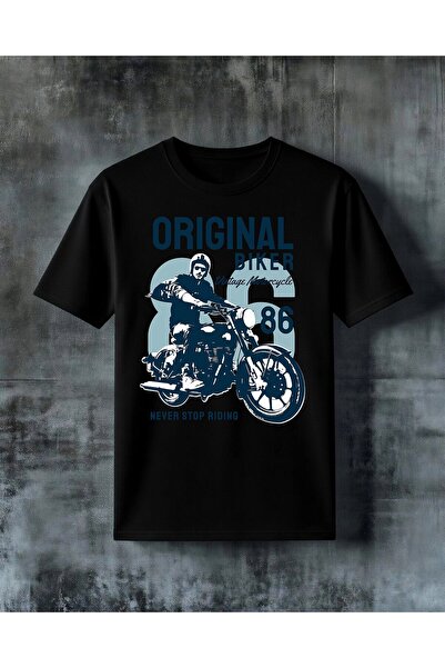 COMVİCHO Original Biker Vintage Printed Oversized T-Shirt