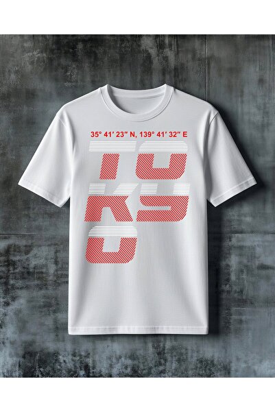 COMVİCHO Location Red Printed Oversize T-Shirt