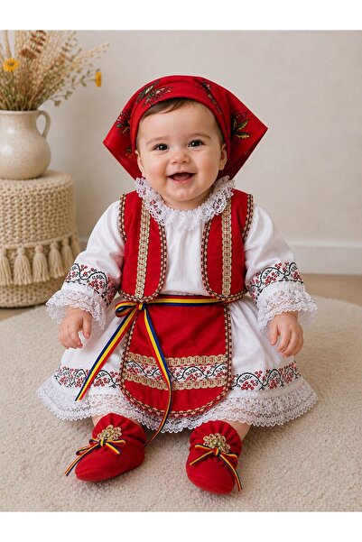 OEM Traditional Costume for girls, 5 pieces - Red