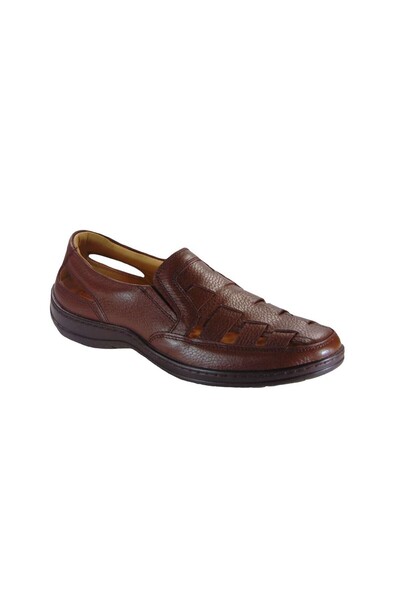 OEM Tsimpolis Shoes 1005 Ανδρικό Πέδιλο Slip On Δερμάτινο Καφέ